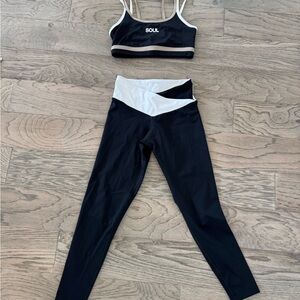 NWOT Soul Cycle Black and White Activewear Set Sz XS/S